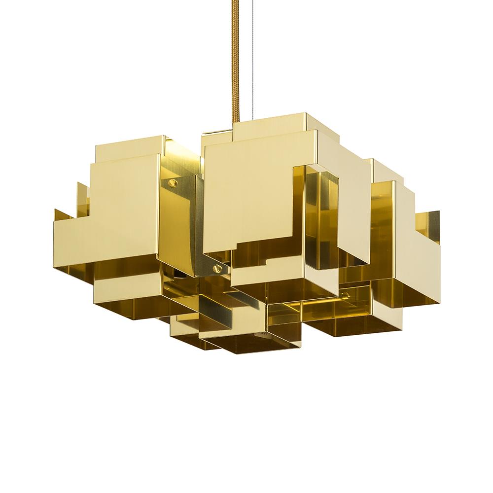 Orsjo Skyline Pendant Rough Polished Brass Large Brassgold Designer Pendant Lighting