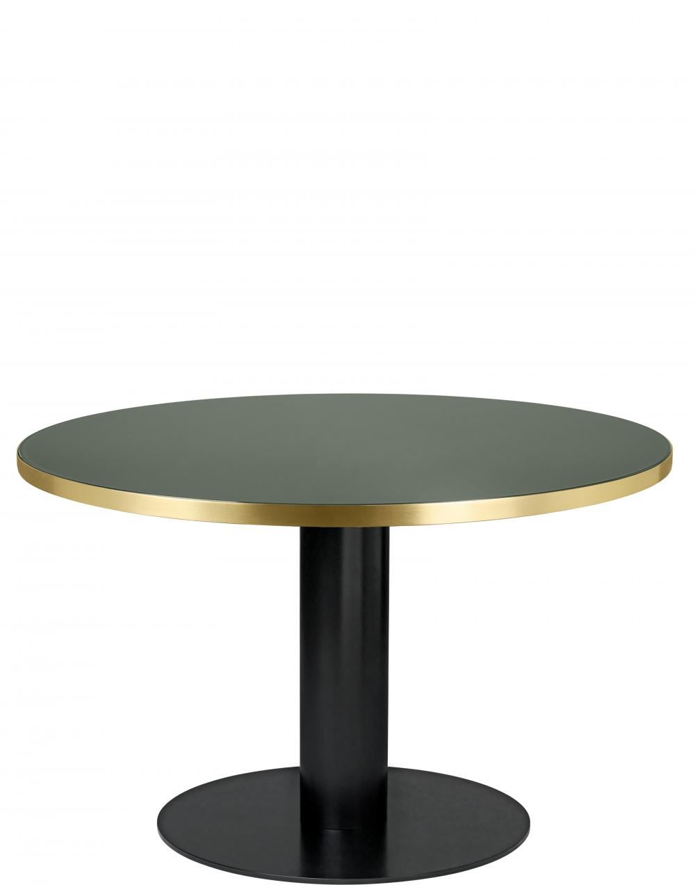 Gubi 20 Dining Table Round Black Base 125 Glassbottle Green