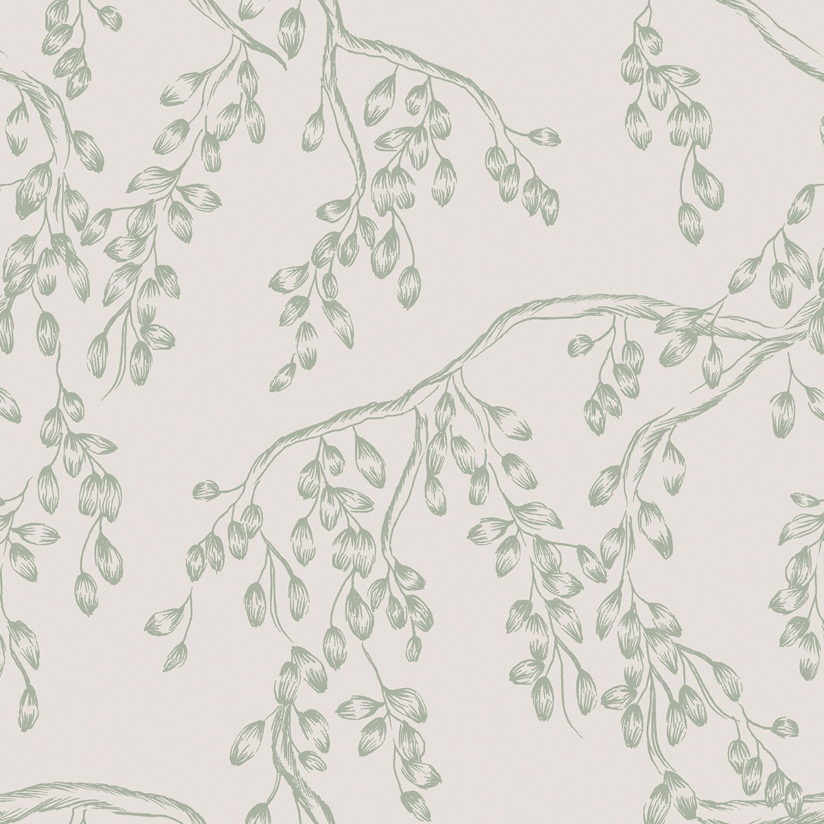Laura Ashley Rainham Willow Wallpaper Sage Green 140333