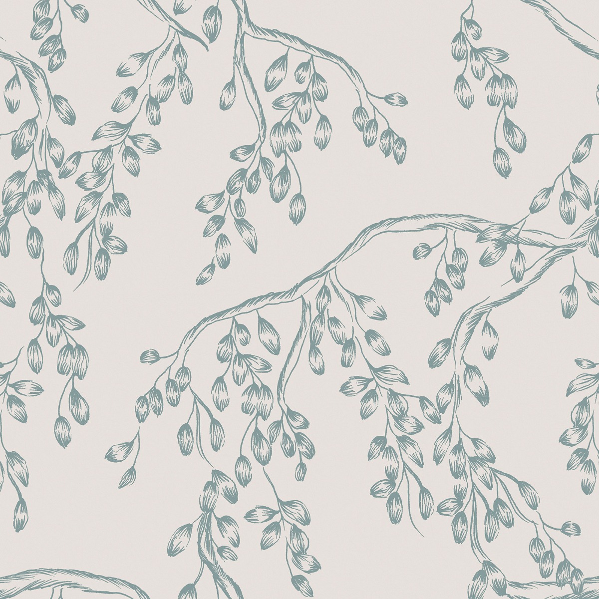 Laura Ashley Rainham Willow Wallpaper Newport Blue 140334