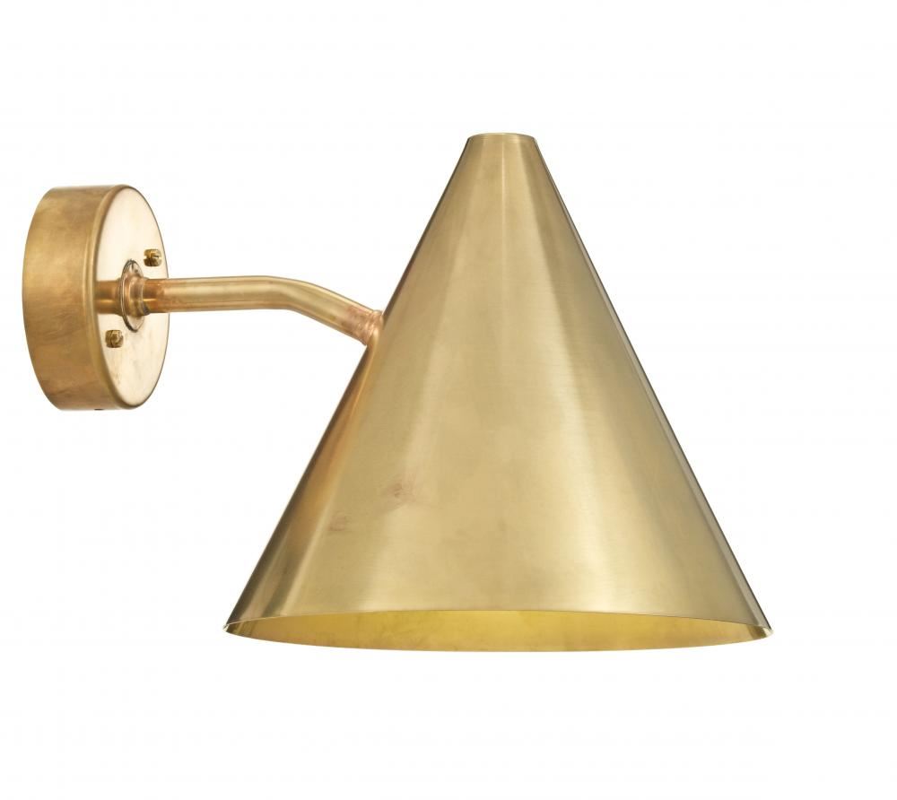 Tratten Wall Lamp Rough Brass Hard Wired Small Hard Wired