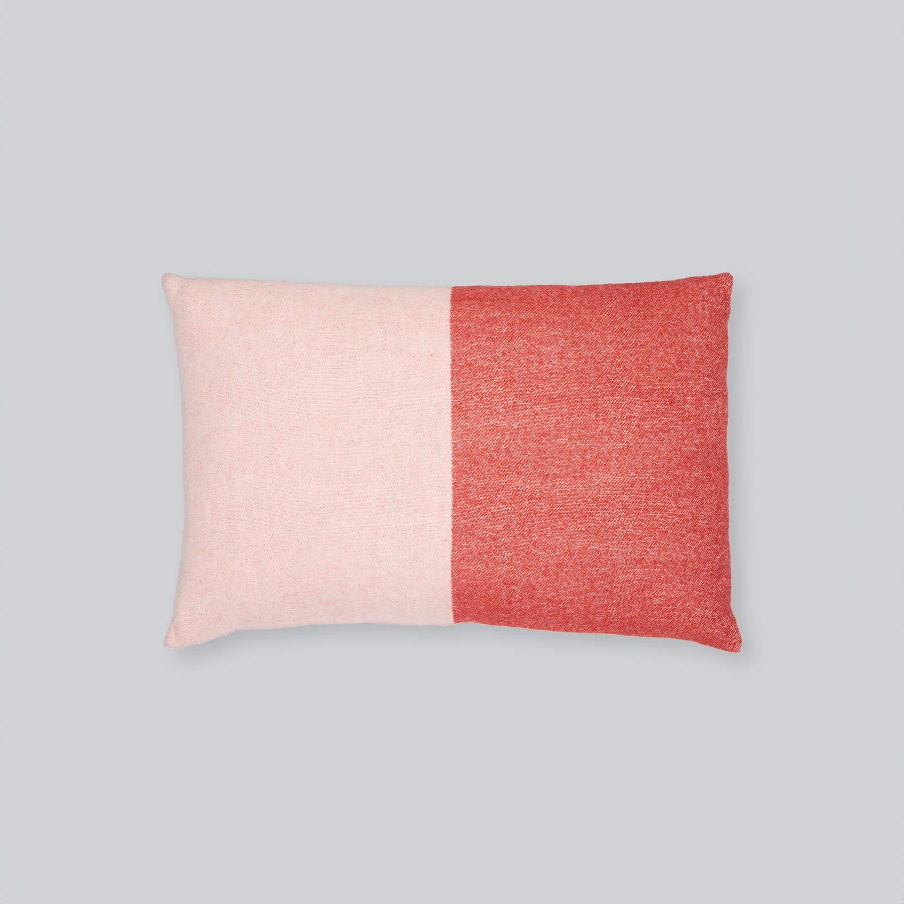 Northern Echo Cushion Cover Red Vertical Merino Wool