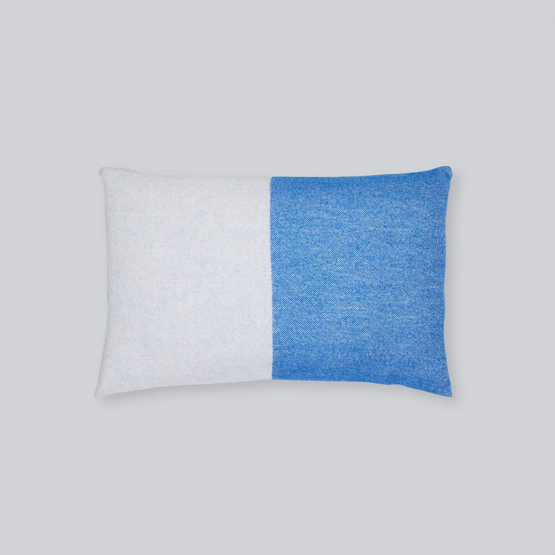 Northern Echo Cushion Cover Blue Vertical Merino Wool