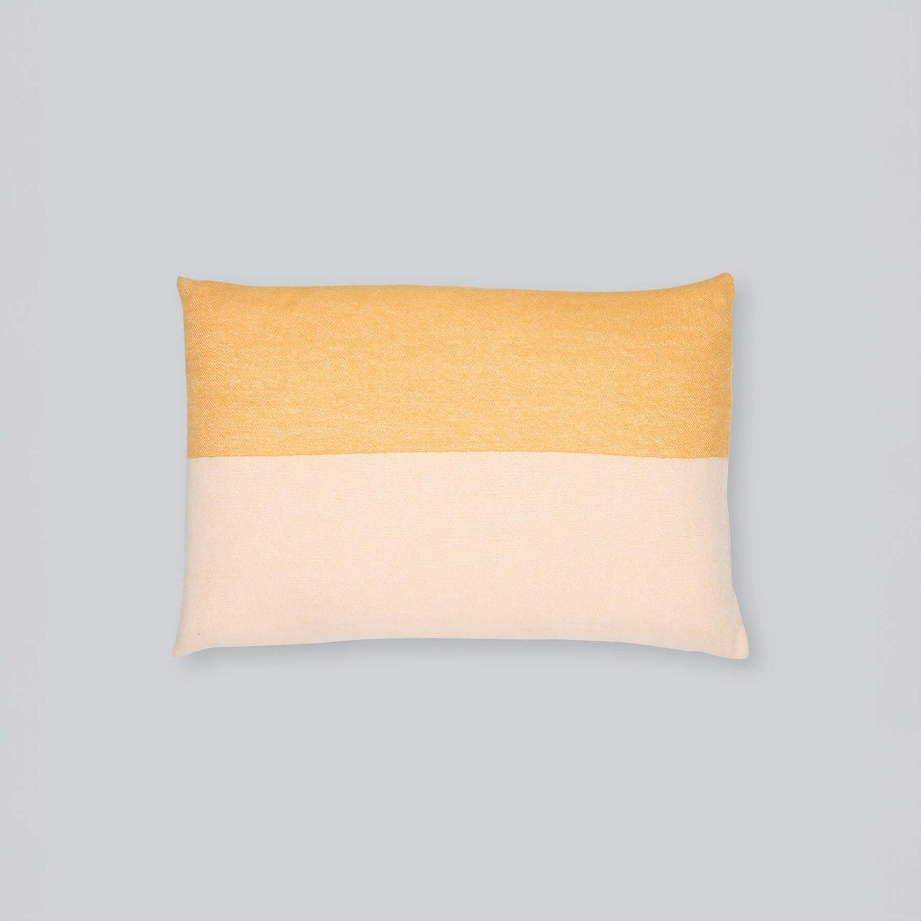 Northern Echo Cushion Cover Yellow Horizontal Merino Wool