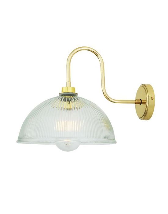 Prismatic Ip Wall Light Swan Arm Polished Brass