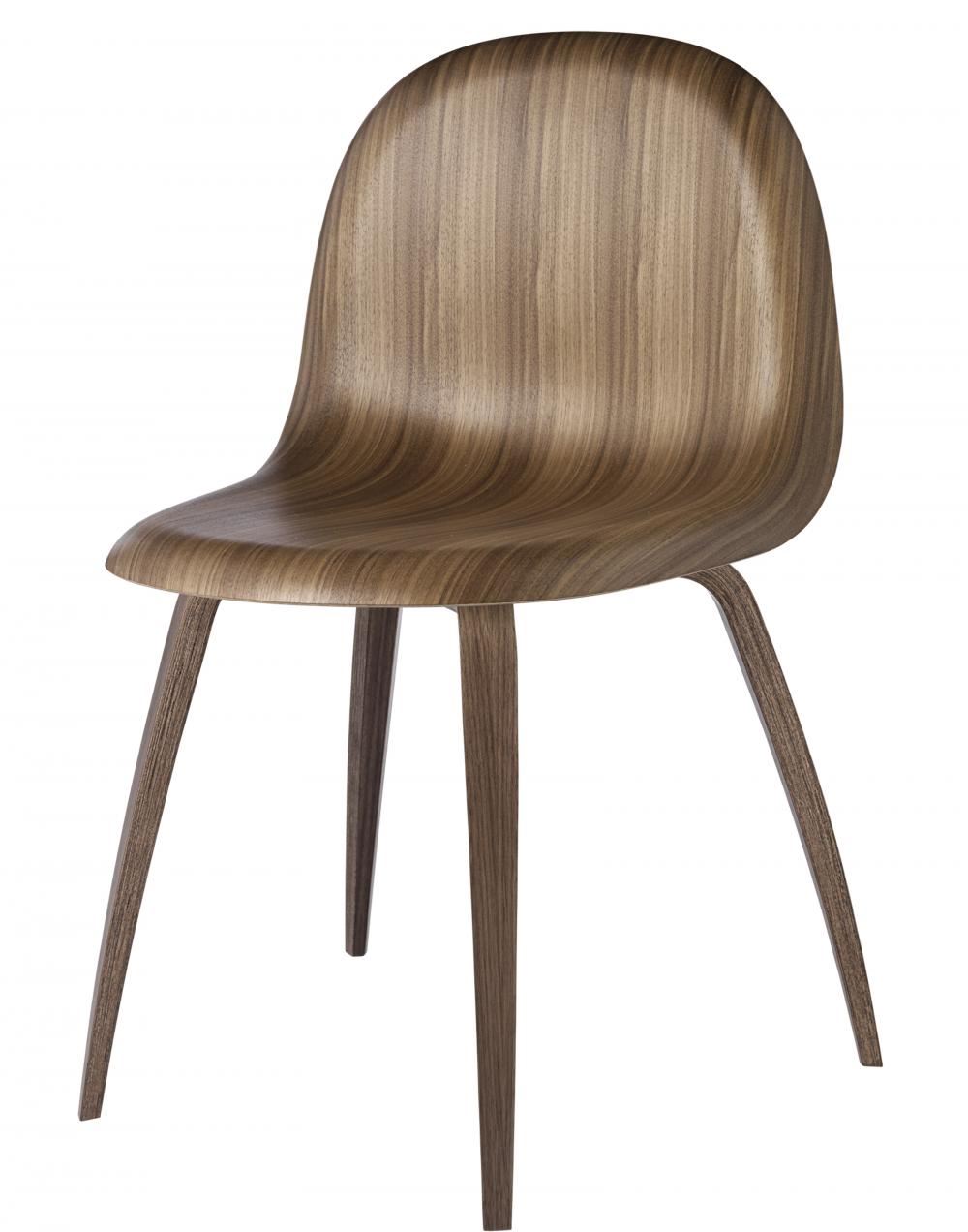 3d Dining Chair Wood Base Unupholstered Wood Seat Walnut