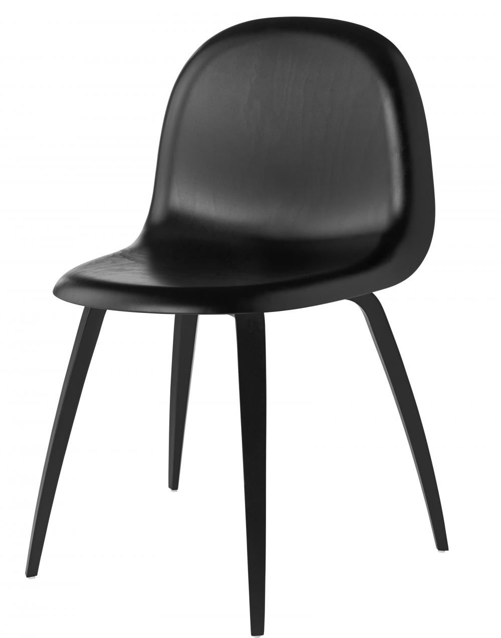 3d Dining Chair Wood Base Unupholstered Wood Seat Black Stained Beech