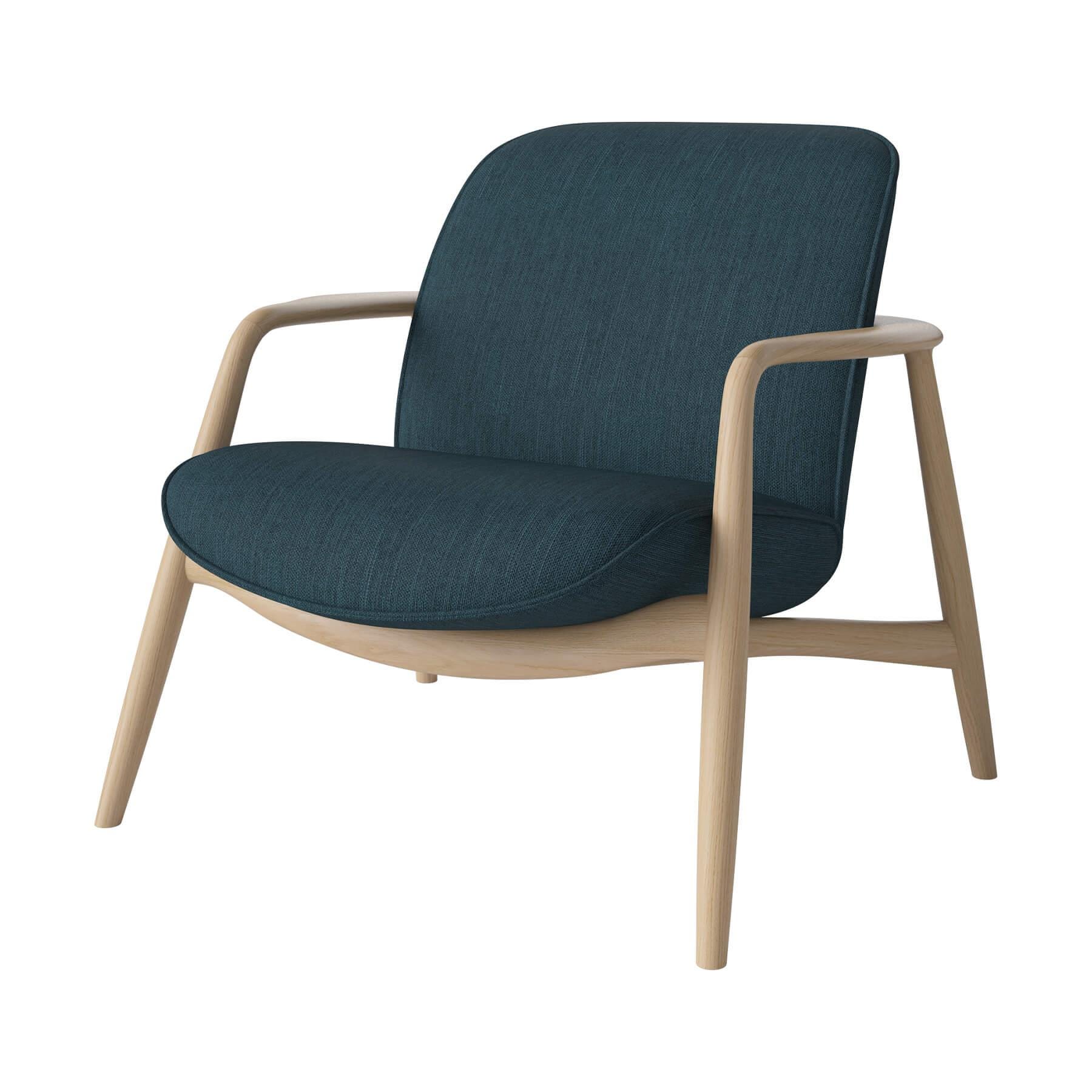 Bolia Bowie Armchair White Oiled Oak Baize Dust Blue Designer Furniture From Holloways Of Ludlow