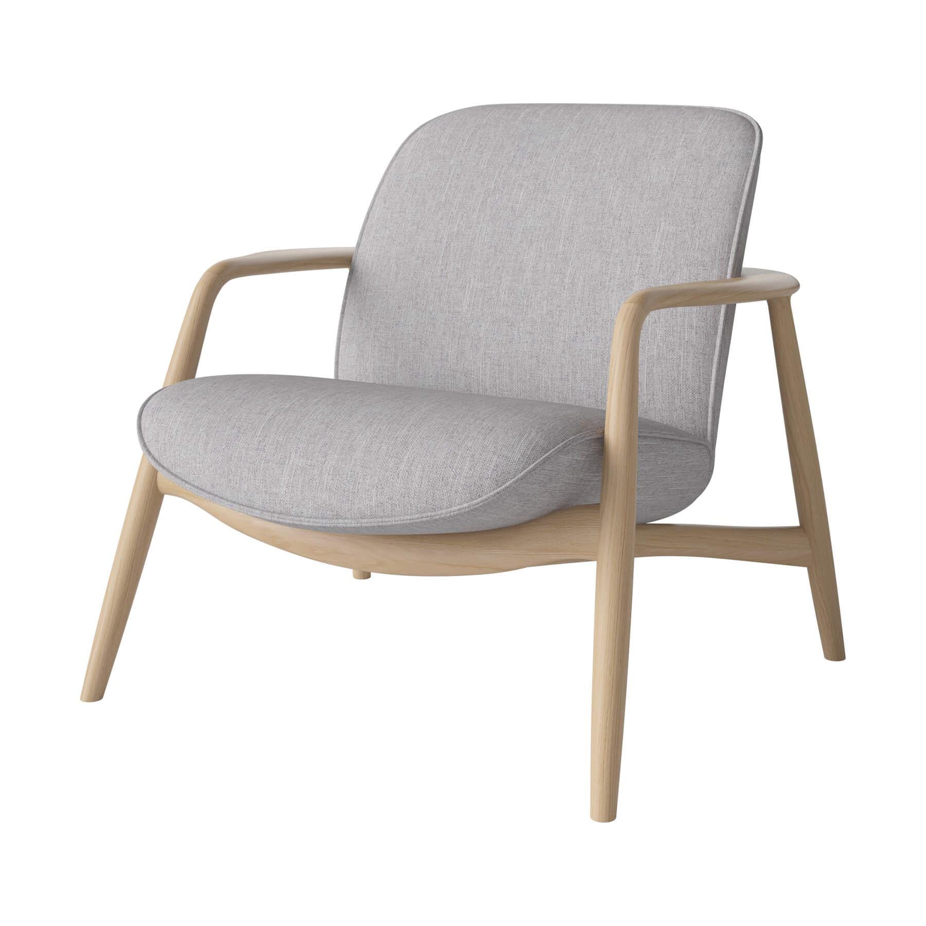 Bolia Bowie Armchair White Oiled Oak Baize Light Grey Designer Furniture From Holloways Of Ludlow
