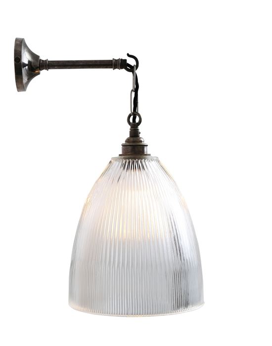 Hooked Wall Light Prismatic Bell Antique Silver
