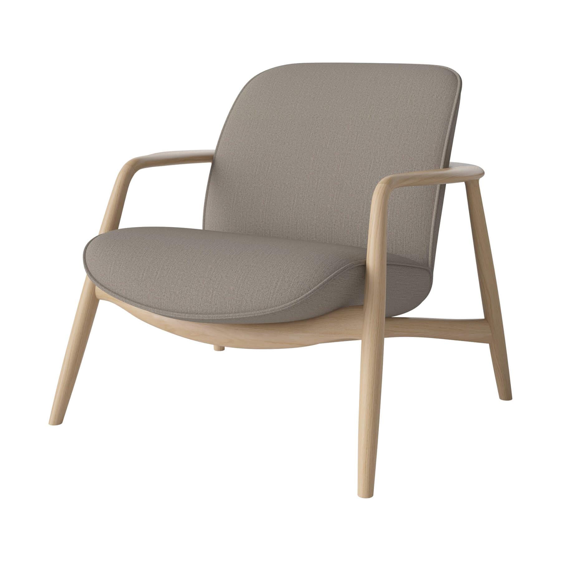 Bolia Bowie Armchair White Oiled Oak Baize Dark Beige Brown Designer Furniture From Holloways Of Ludlow