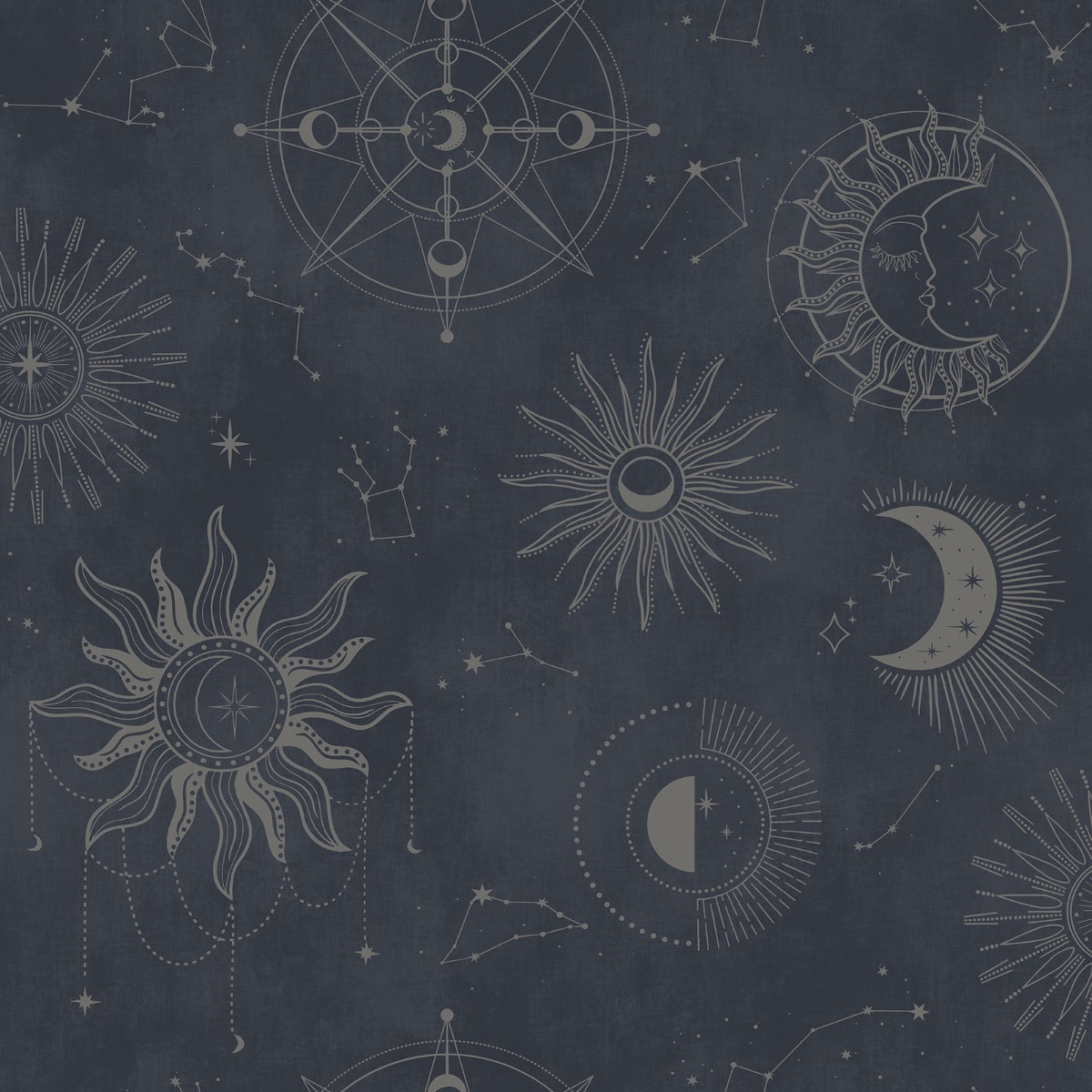 Holden Decor Cosmic Navy Silver Wallpaper, Blue