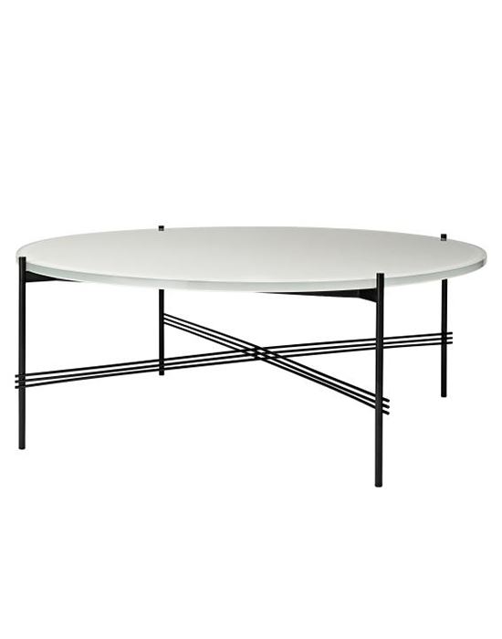 Ts Coffee Table Black Frame 105 Glassoyster White