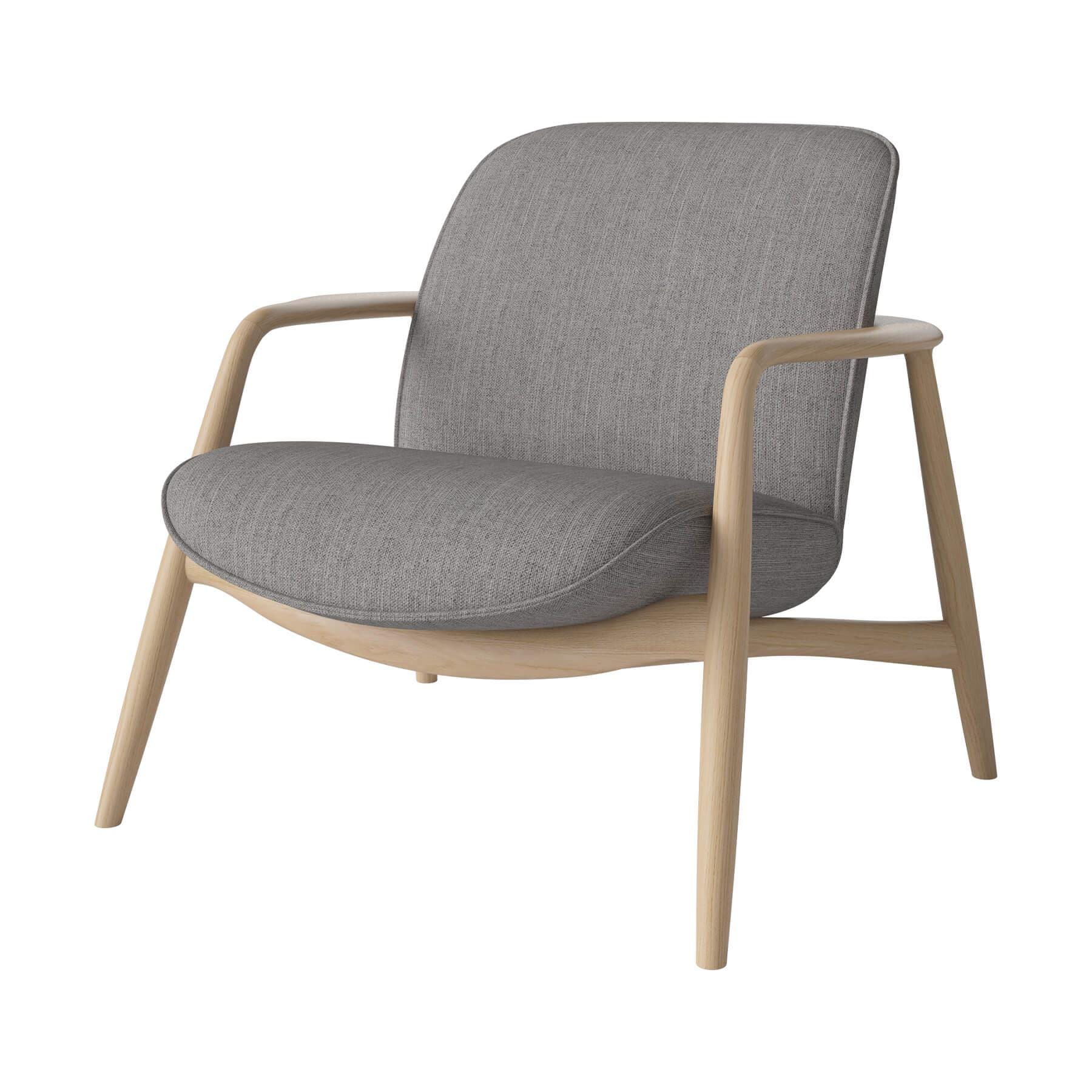 Bolia Bowie Armchair White Oiled Oak Baize Grey Designer Furniture From Holloways Of Ludlow