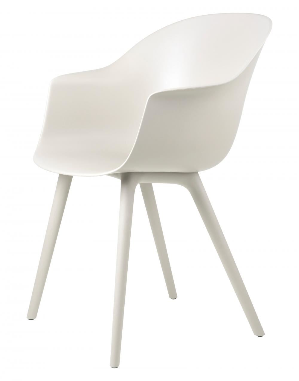 Bat Outdoor Dining Chair Plastic Base Unupholstered Alabaster White