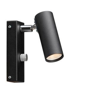 Puck Wall Spot Light Dimmable Black Cable With Plug