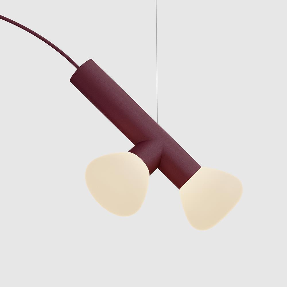 Lambert Fils Parc 03 Pendant Burgundy Red Designer Pendant Lighting