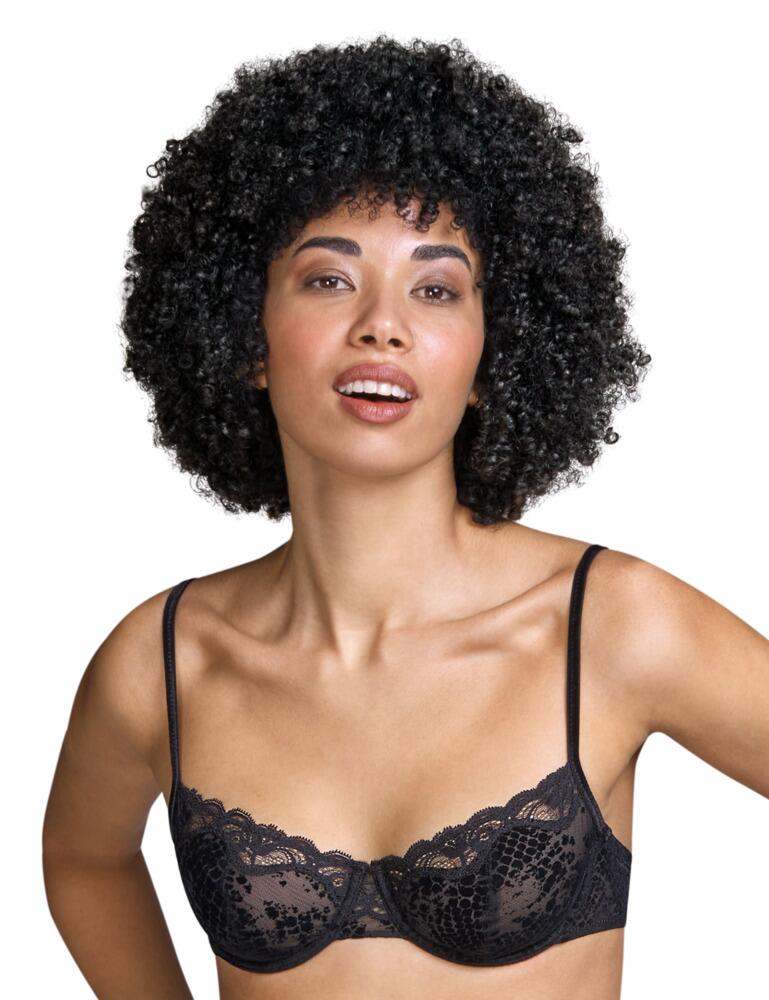 The Mamba collection combines sultry snake-inspired prints with Andres Sarda's iconic elegant style.This balcony bra flaunts ultra-soft velvet and sexy transparent tulle for a luxurious flirty style. A scalloped lace trim adorns the cups and seductively shows a hint of skin. The classic balcony shape creates a naturally rounded cleavage without the need for padding. Underwiring offers added support and uplift whilst the adjustable straps create the perfect individual fit. Cheeky coordinated lingerie is available from the Mamba collection by Andres Sarda.  Sexy snake inspired print Flirty transparent tulle Classic balcony shape Sexy semi-sheer lace trim Hook and eye closure Adjustable straps Underwired for support Comfortable non-padded design Composition: 88% Polyamide &pipe; 12% Elastane Listed in UK sizes  50493-91370-1201270 3309512 Balcony Bra