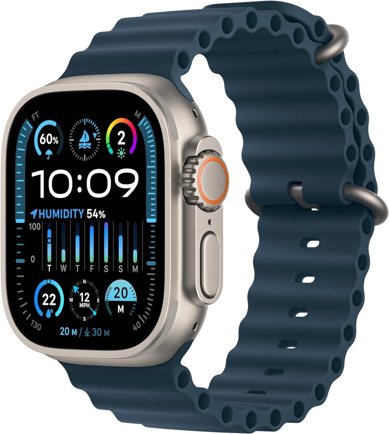 Image of Apple Watch Ultra 2 Cellular 49mm Titanium Blue Ocean Band MREG3B/A