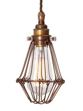 Industrial Cage Pendant Bronze Light Gold