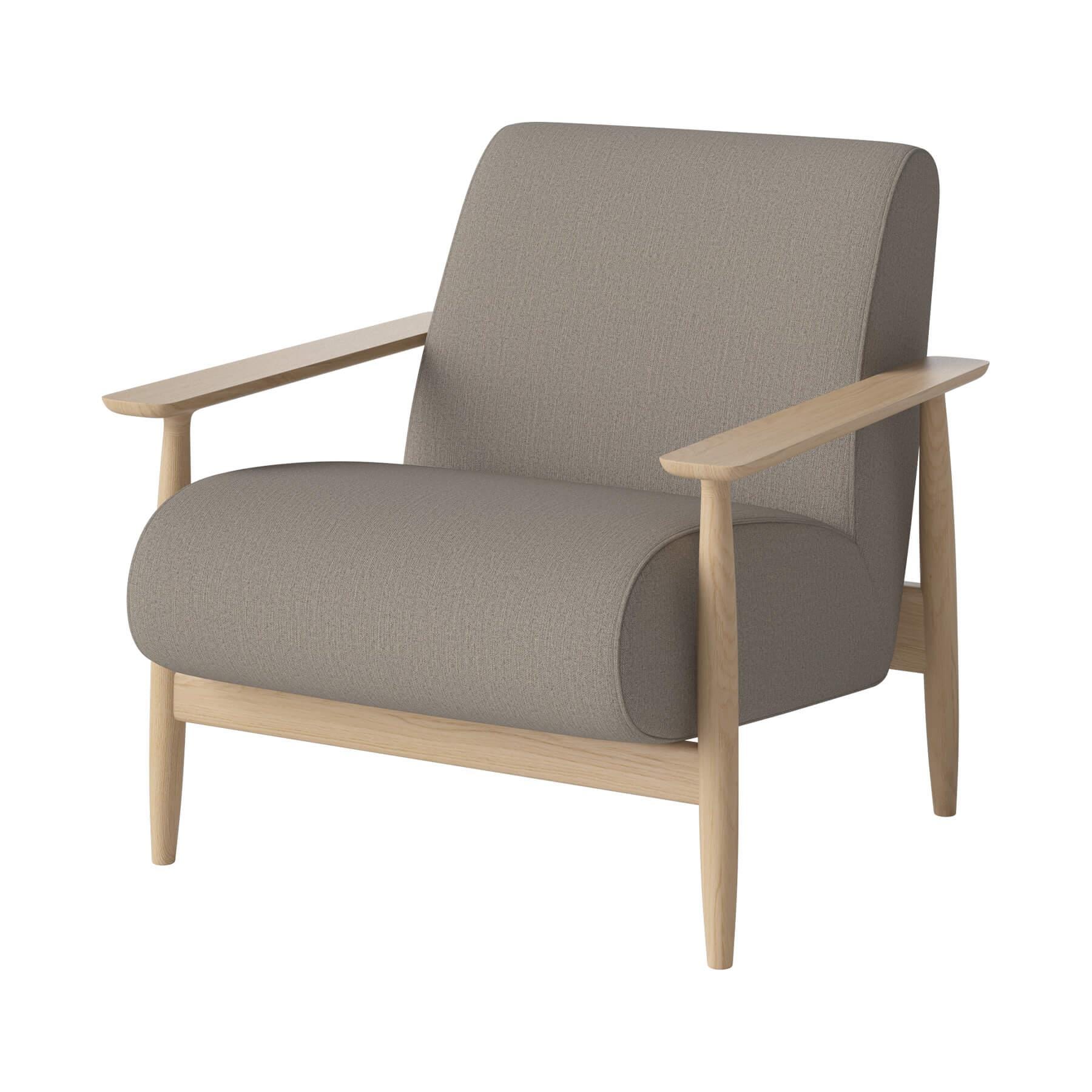 Bolia Visti Armchair White Oiled Oak Baize Dark Beige Brown Designer Furniture From Holloways Of Ludlow