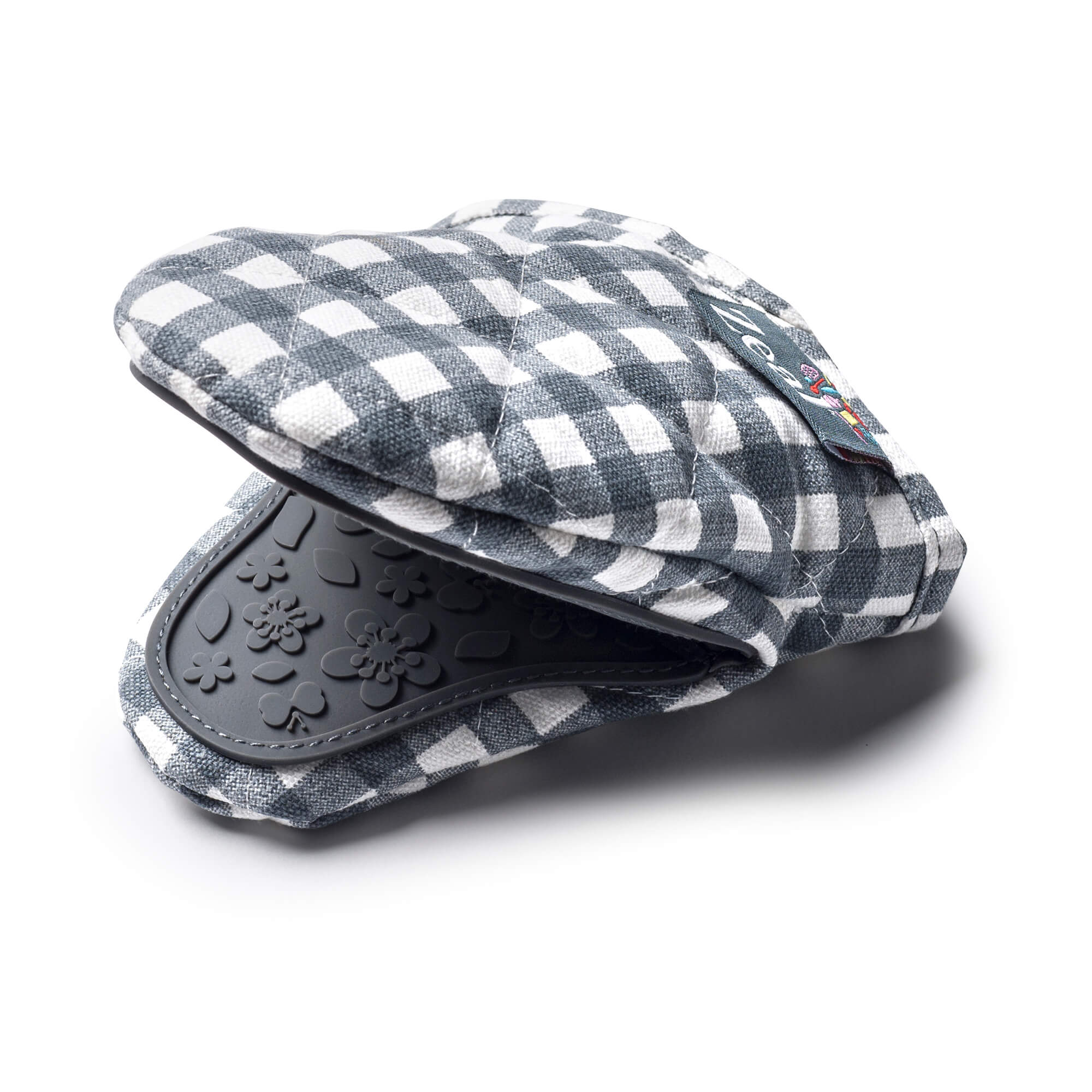 Zeal Silicone Hot Grab Mini Oven Mitt Gingham in Dark Grey