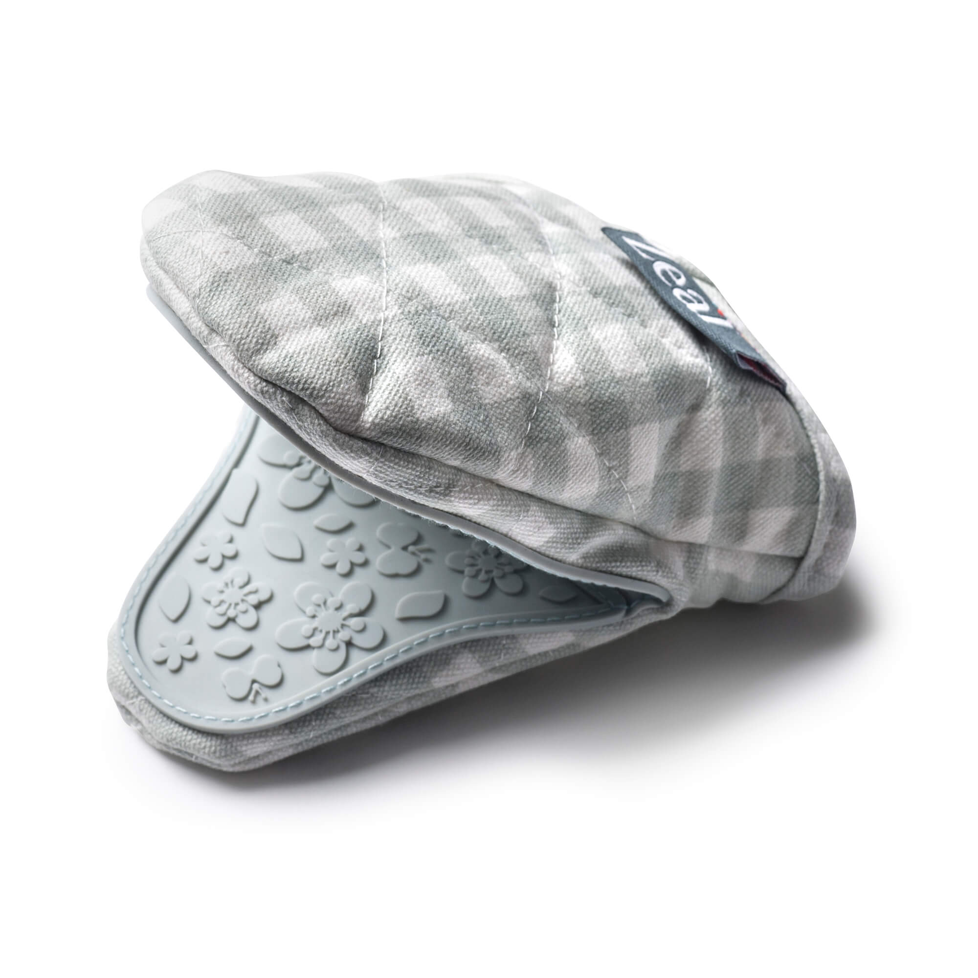 Zeal Silicone Hot Grab Mini Oven Mitt Gingham in Duck Egg Blue