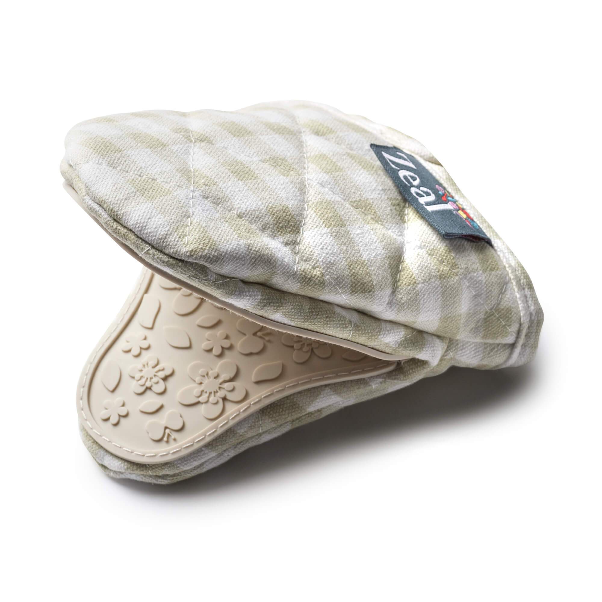 Zeal Silicone Hot Grab Mini Oven Mitt Gingham in Cream