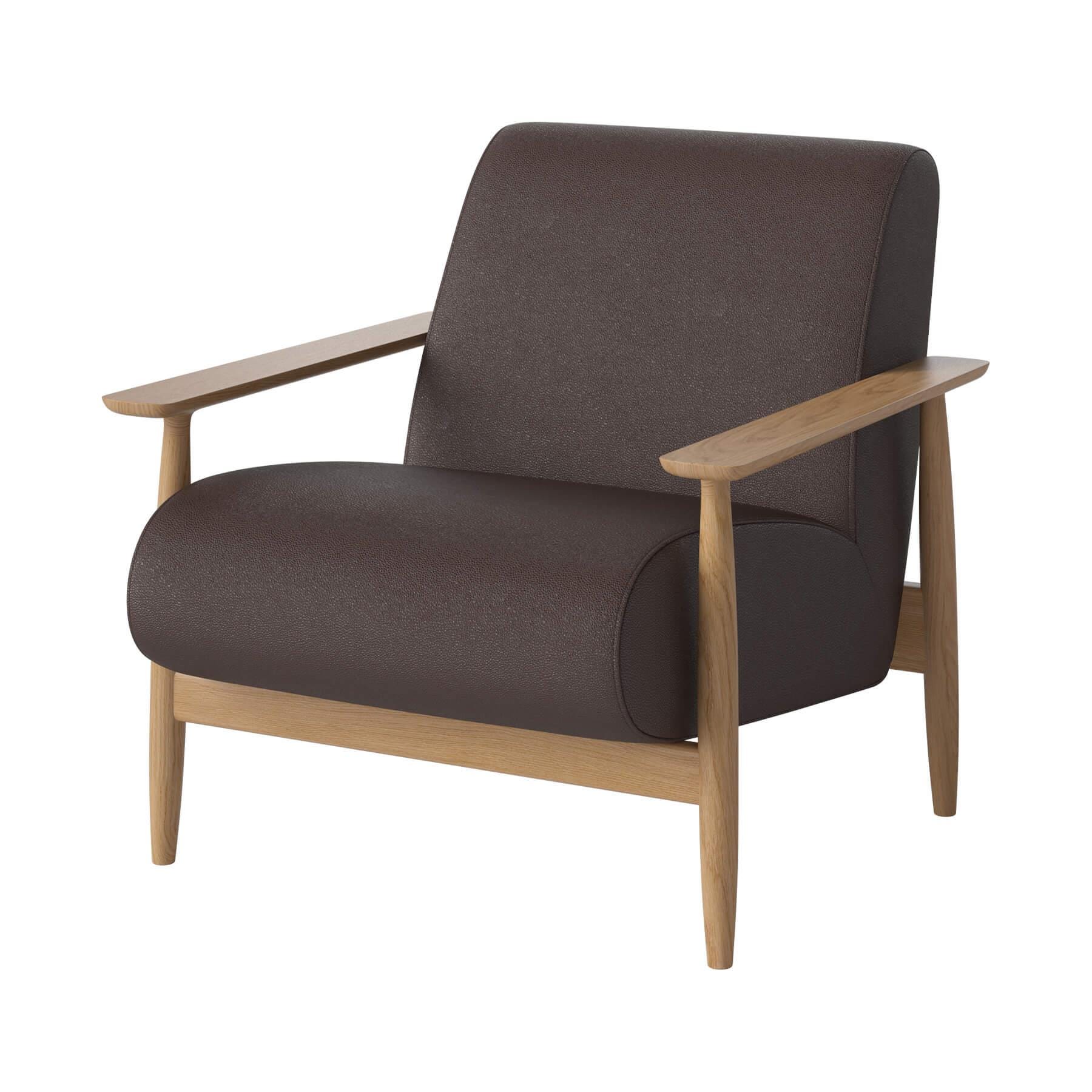 Bolia Visti Armchair Oiled Oak Quattro Brown Leather Designer Furniture From Holloways Of Ludlow