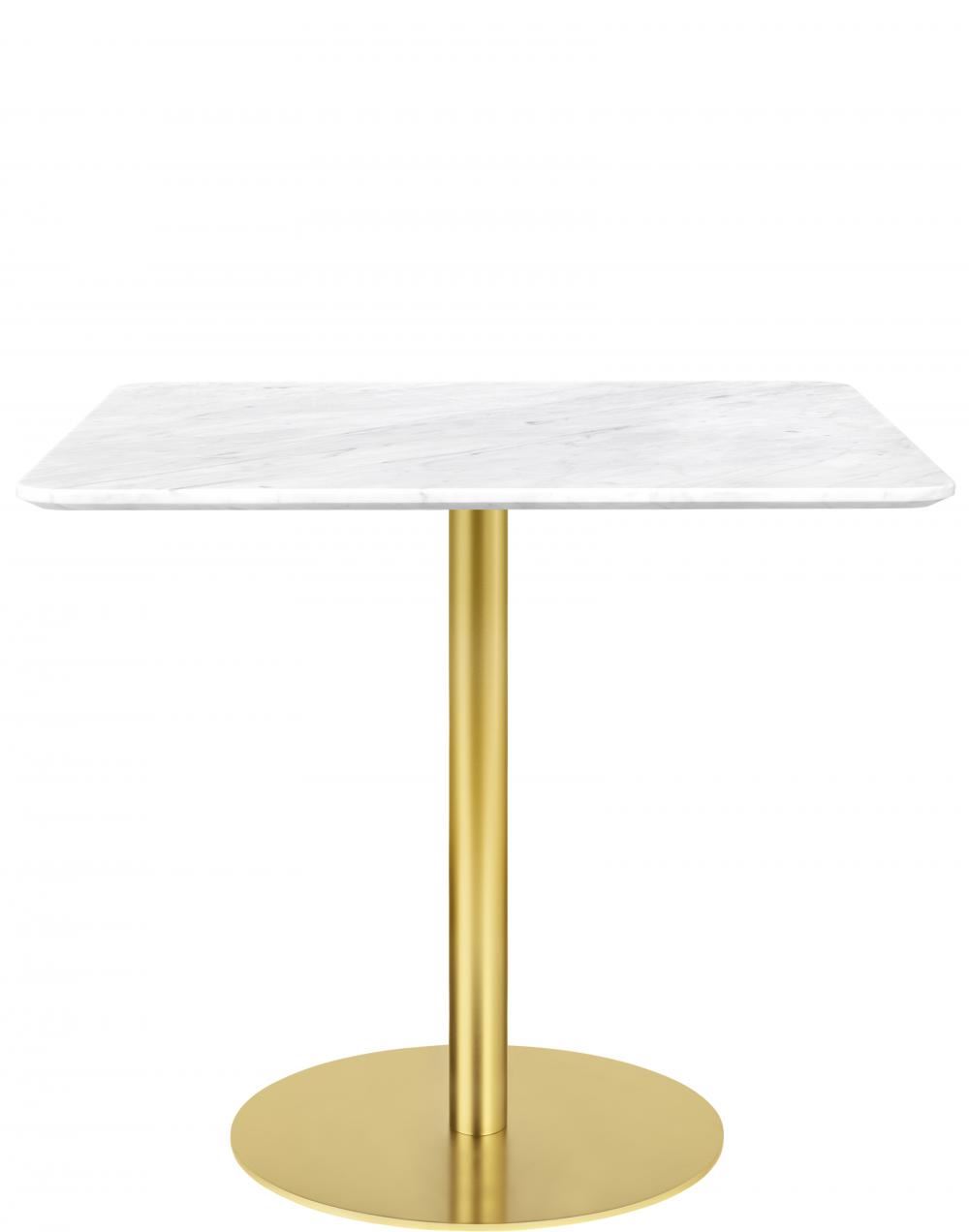 Gubi 10 Table Square Marble 80 Marbledining Table Brass Base