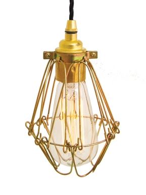 Industrial Cage Pendant Gold Light Gold