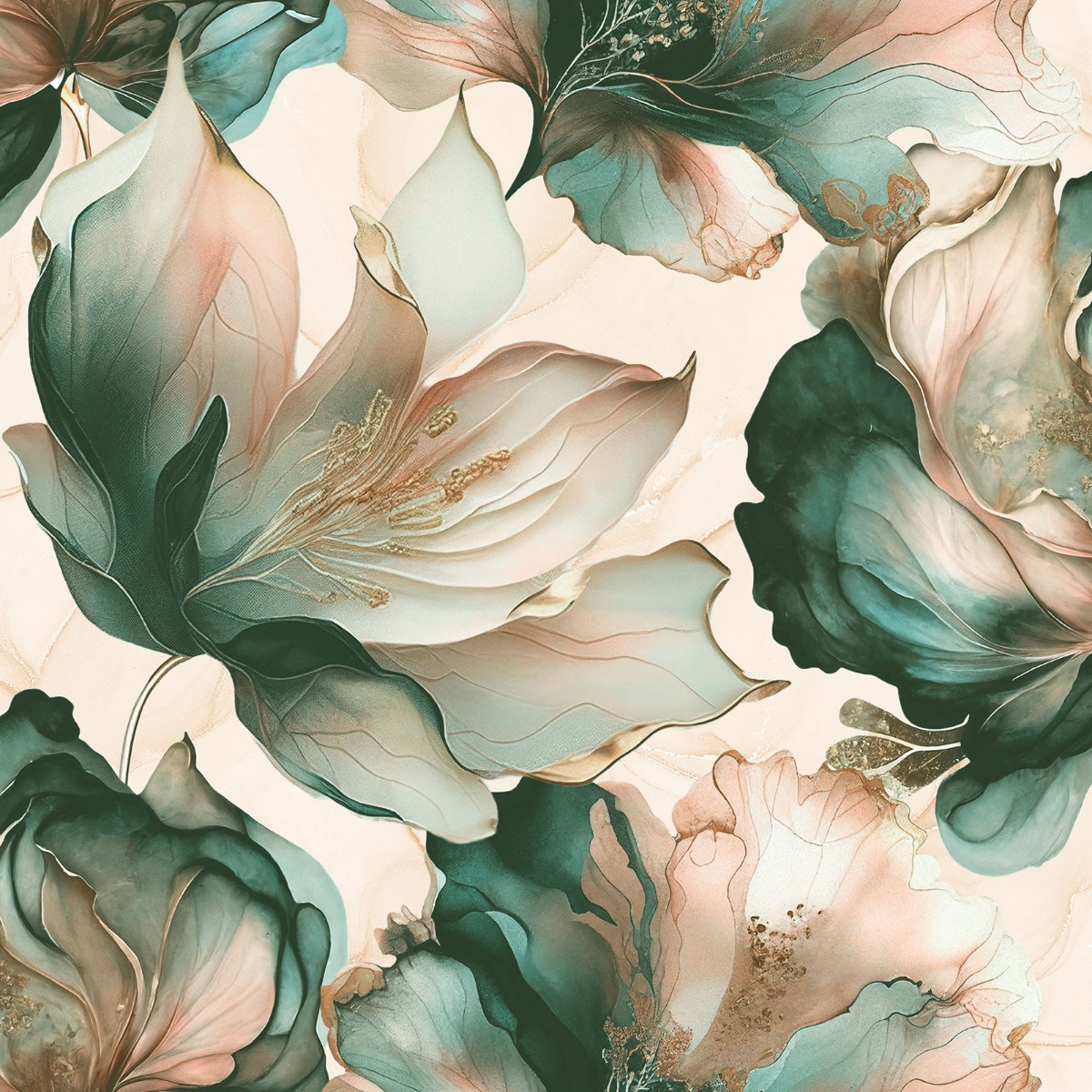 Muriva Ltd Muriva Elysian Coral & Teal Wallpaper, Green