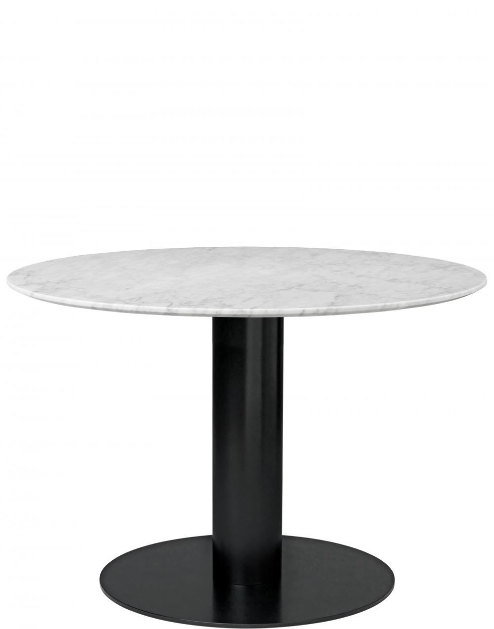 Gubi 20 Dining Table Round Black Base 110 Marblewhite