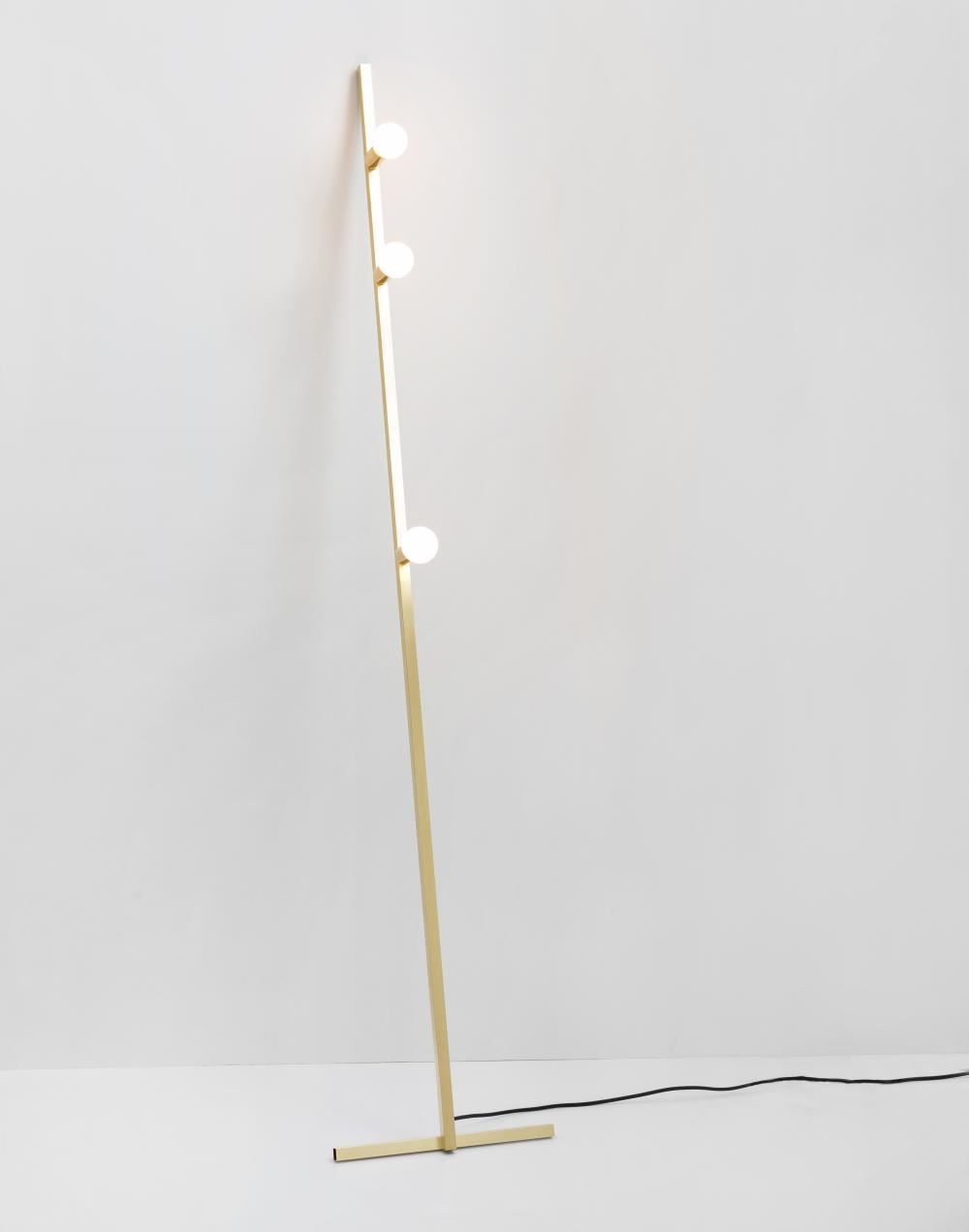 Dot Line Floor Light Brass White