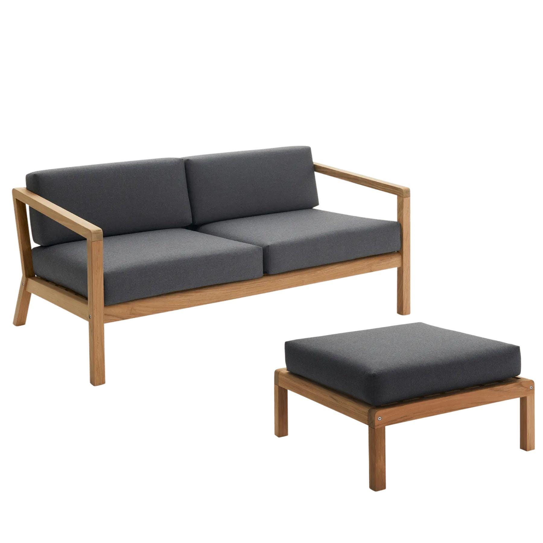 Fritz Hansen Virkelyst Sofa 2 Seater Charcoal With Footstool Black Designer Furniture From Holloways Of Ludlow