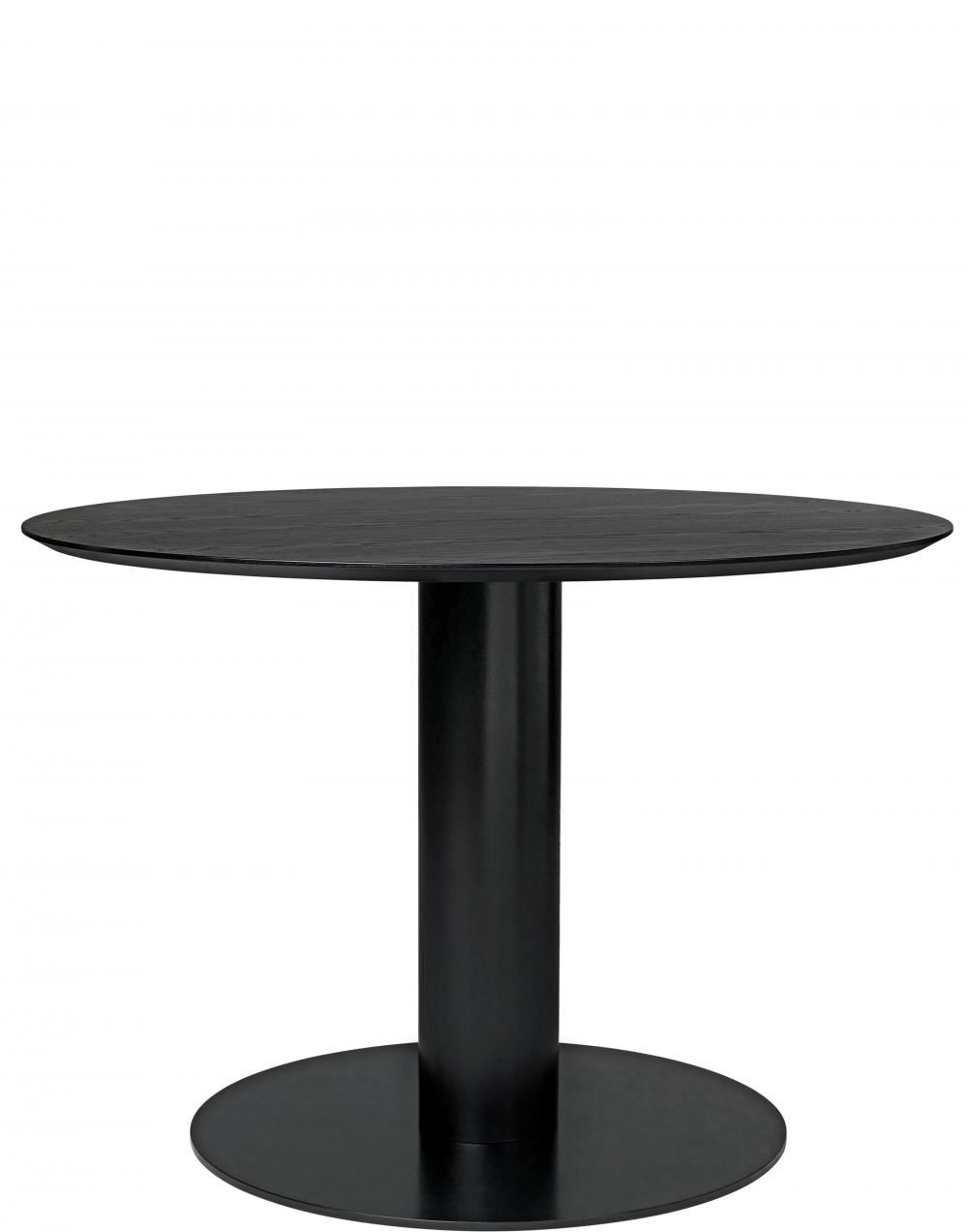 Gubi 20 Dining Table Round Black Base 110 Woodblack Stained Ash