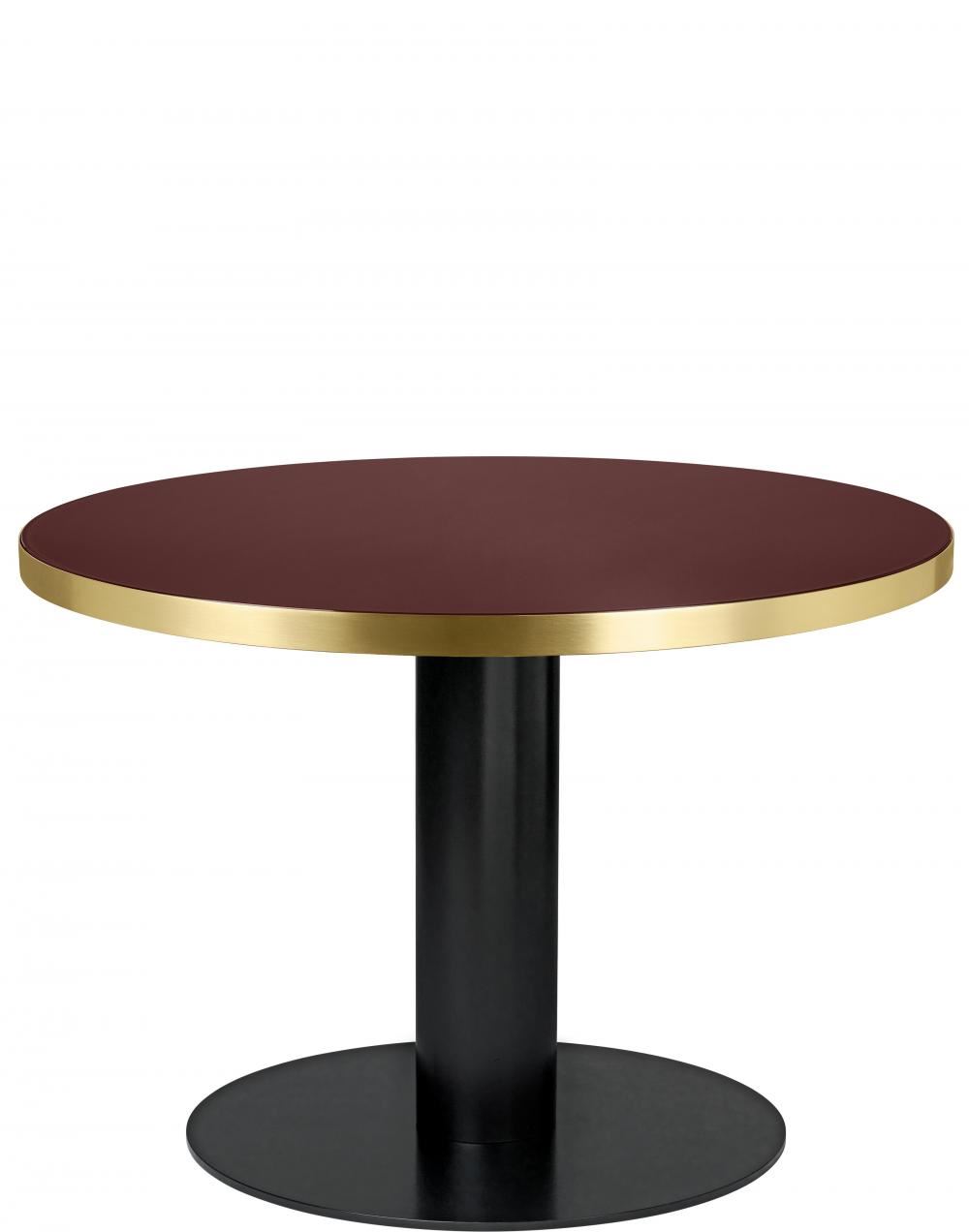 Gubi 20 Dining Table Round Black Base 110 Glasscherry Red