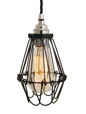 Industrial Cage Pendant Black Light Gold