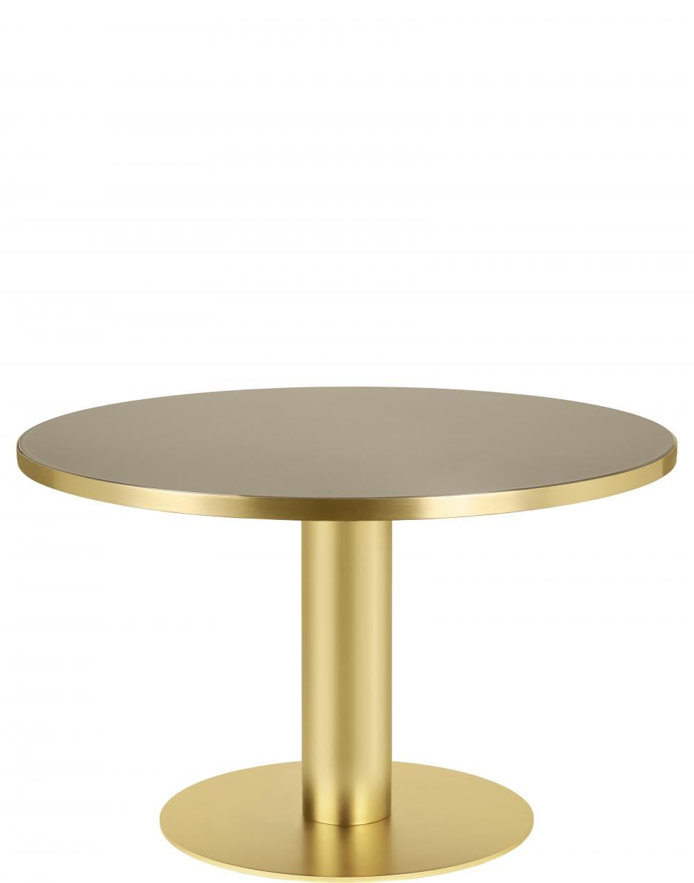 Gubi 20 Dining Table Round Brass Base 125 Glasssand