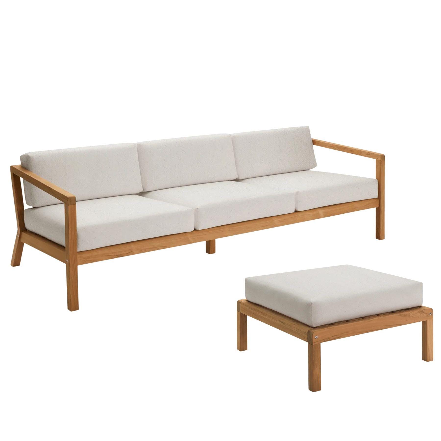 Fritz Hansen Virkelyst Sofa 3 Seater Papyrus With Footstool White Designer Furniture From Holloways Of Ludlow