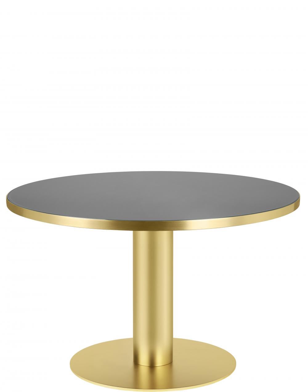 Gubi 20 Dining Table Round Brass Base 125 Glassgranite Grey
