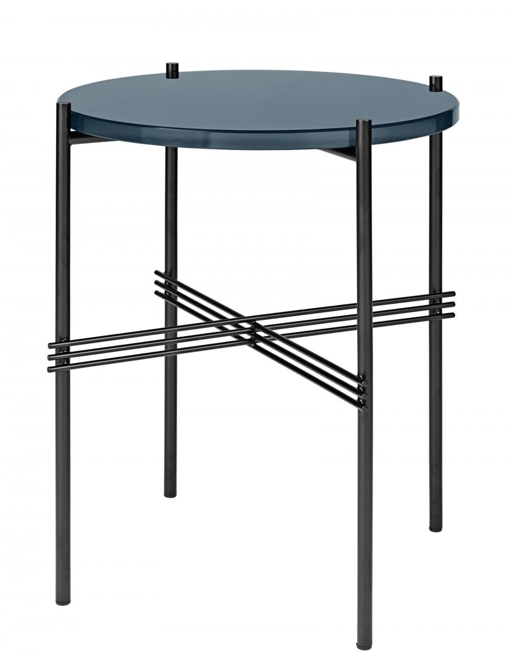 Ts Side Table Black Base Travertinevibrant Grey