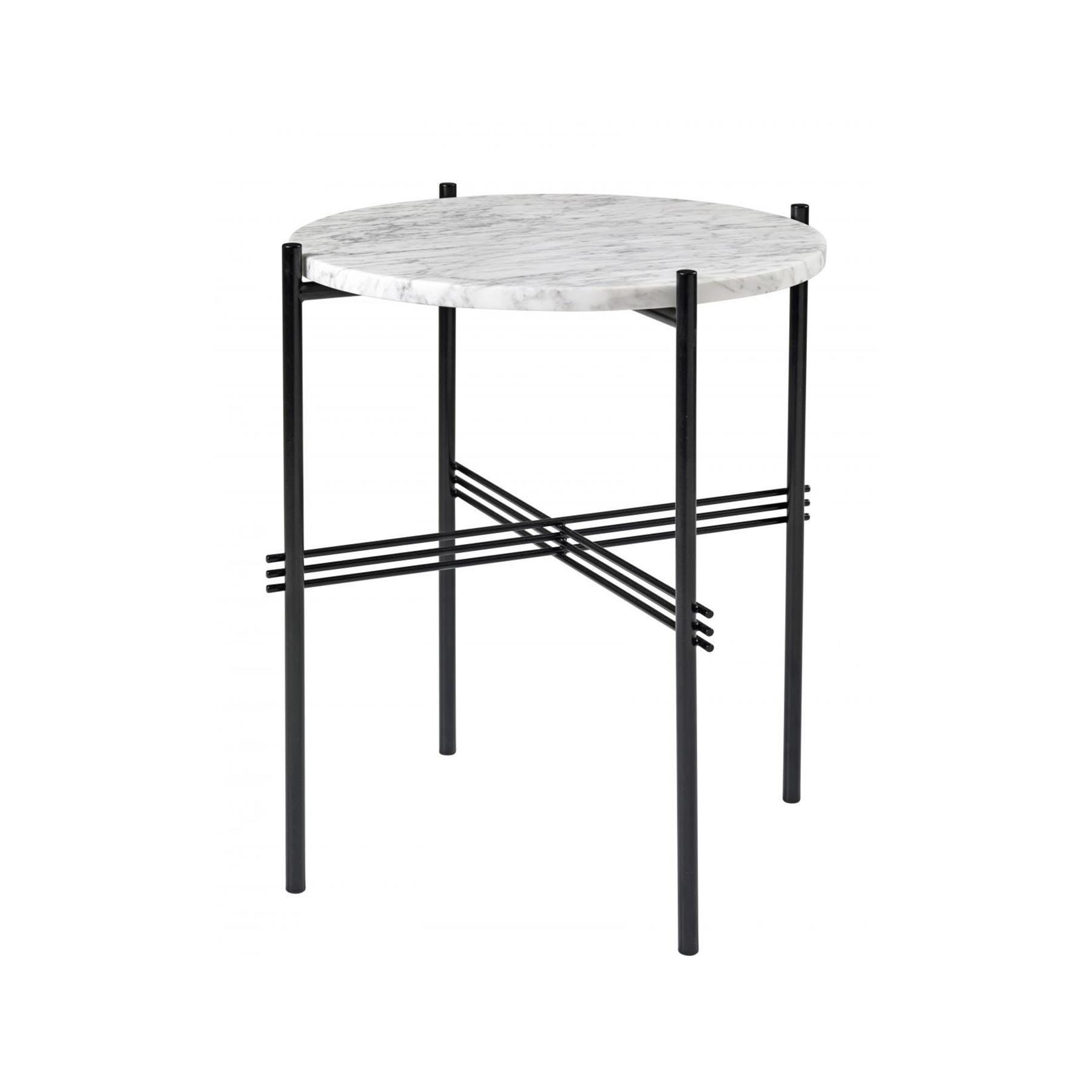 Ts Side Table Black Base Marblewhite