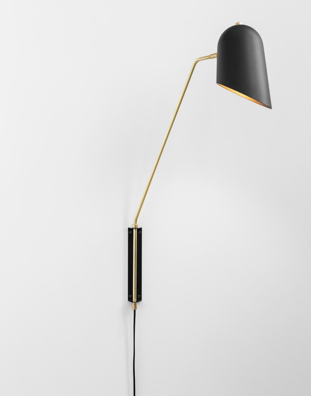 Cliff Wall Light Black Brass Cable And Plug
