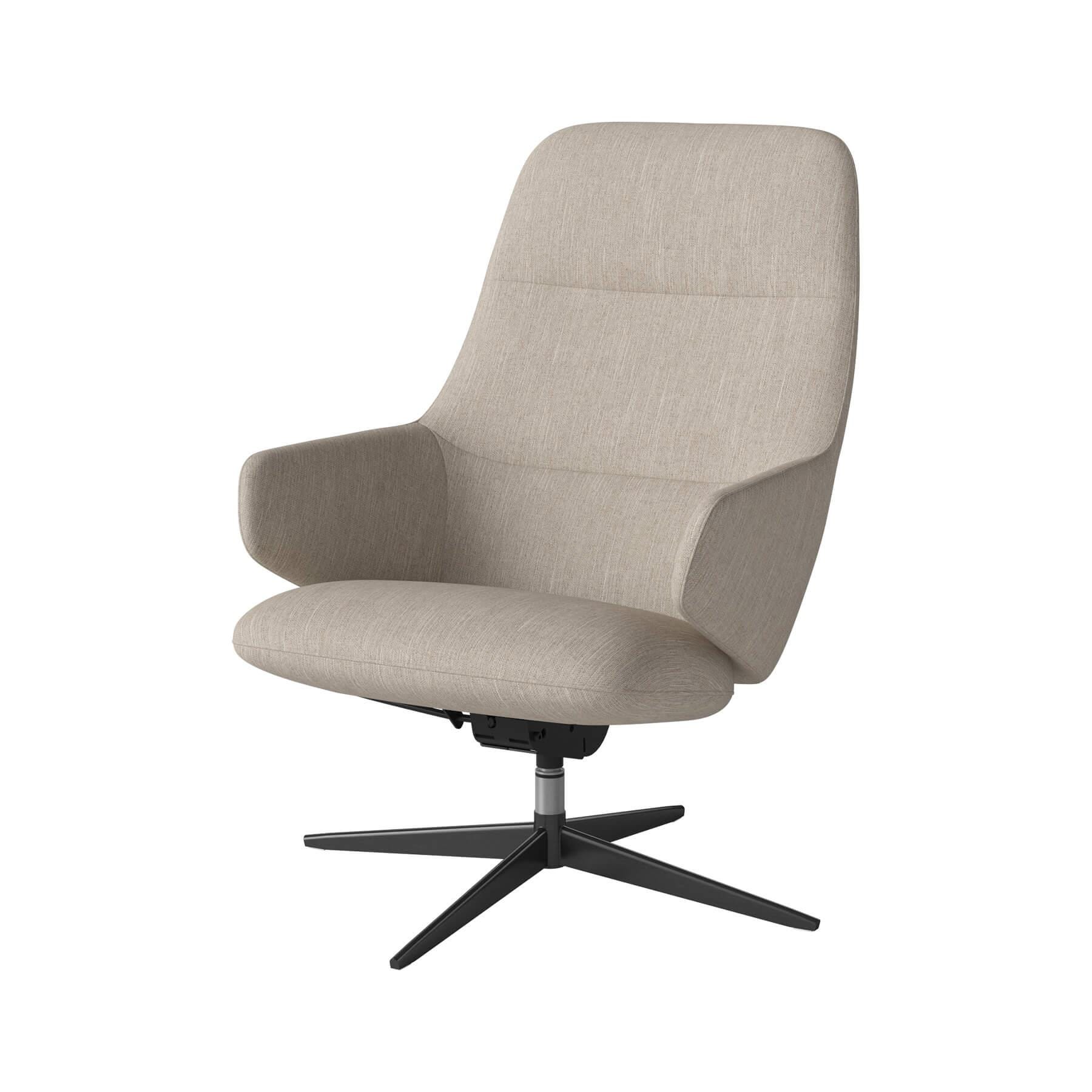 Bolia Clara Armchair Black Laquered Steel Baize Sand Brown Designer Furniture From Holloways Of Ludlow