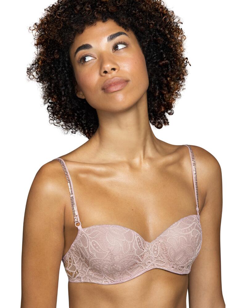 Add some luxury to your lingerie collection with this balcony bra by Andres Sarda. A part of the Lynx range, it has given lace a new look. This bra has balcony style cups that are padded and has an underwire that gives additional support. The bra has a beautiful neckline that enhances your cleavage giving a gorgeous and feminine look. A large floral lace design covers the entire bra. The straps have sequins along them and are adjustable. It fastens at the back with a hook and eye closure which allows for an individual fit.  Balcony bra Padded cups Underwired Feminine look Large floral lace design Sequin adjustable straps Hook and eye closure Composition: 59% Polyester &pipe; 32% Polyamide &pipe; 5% Cotton &pipe; 4% Elastane  Listed in UK sizes  50523-91433-1201628 3309414 Padded Balcony Bra