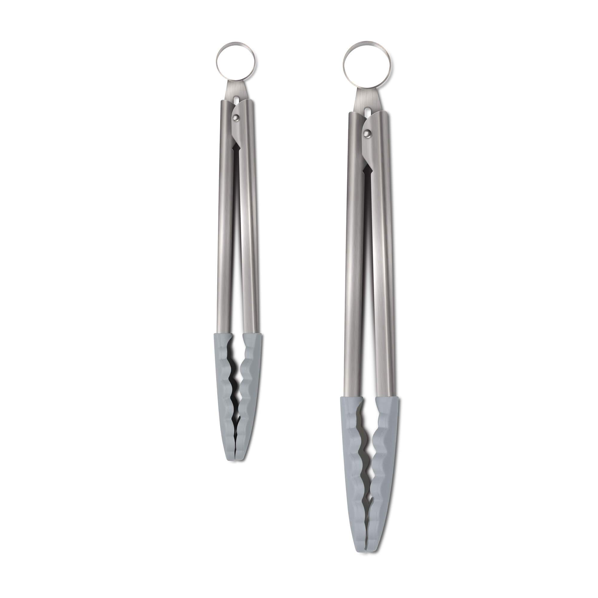 Zeal Silicone Kitchen Tongs, Set of 2 in Light Grey