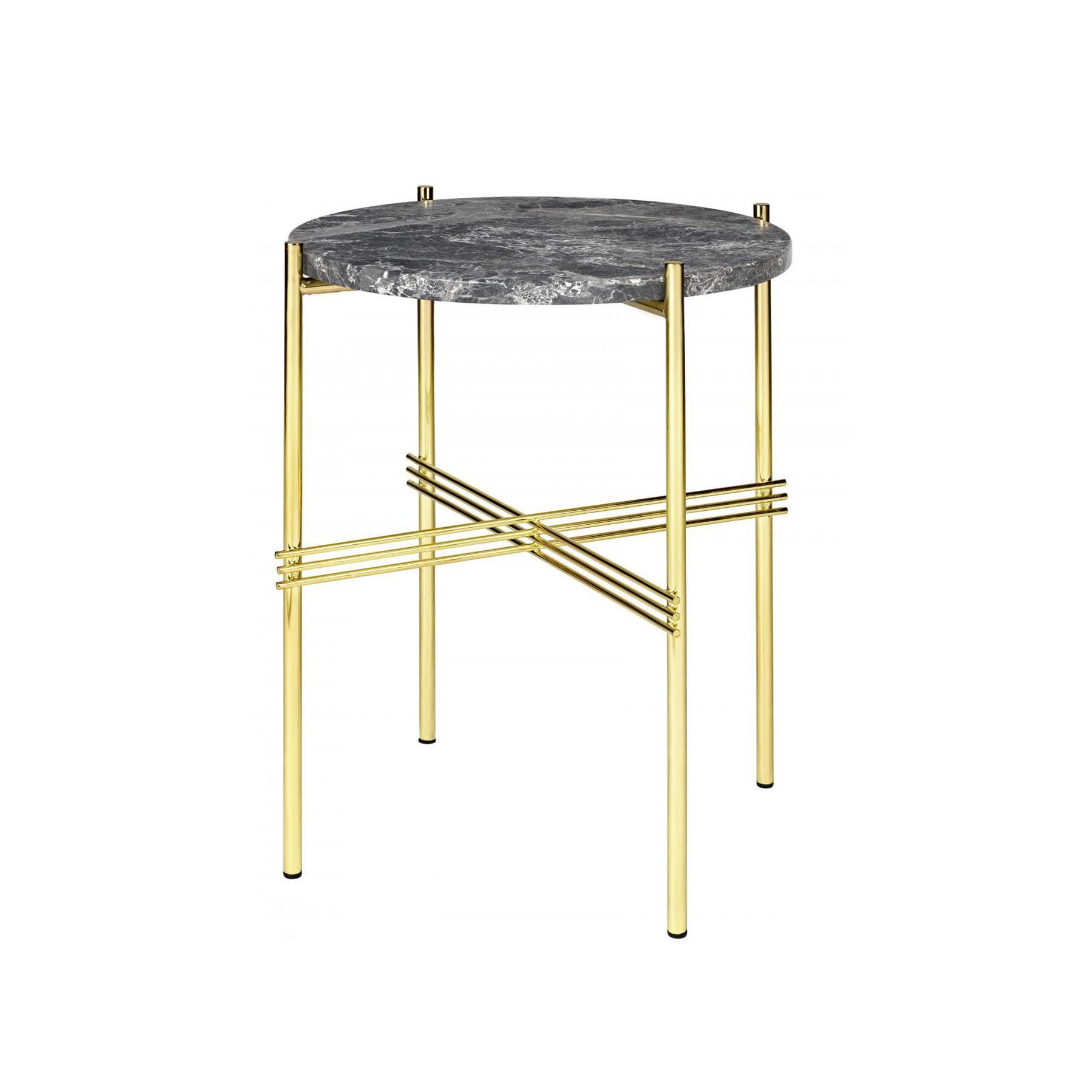 Ts Side Table Brass Base Marblegrey