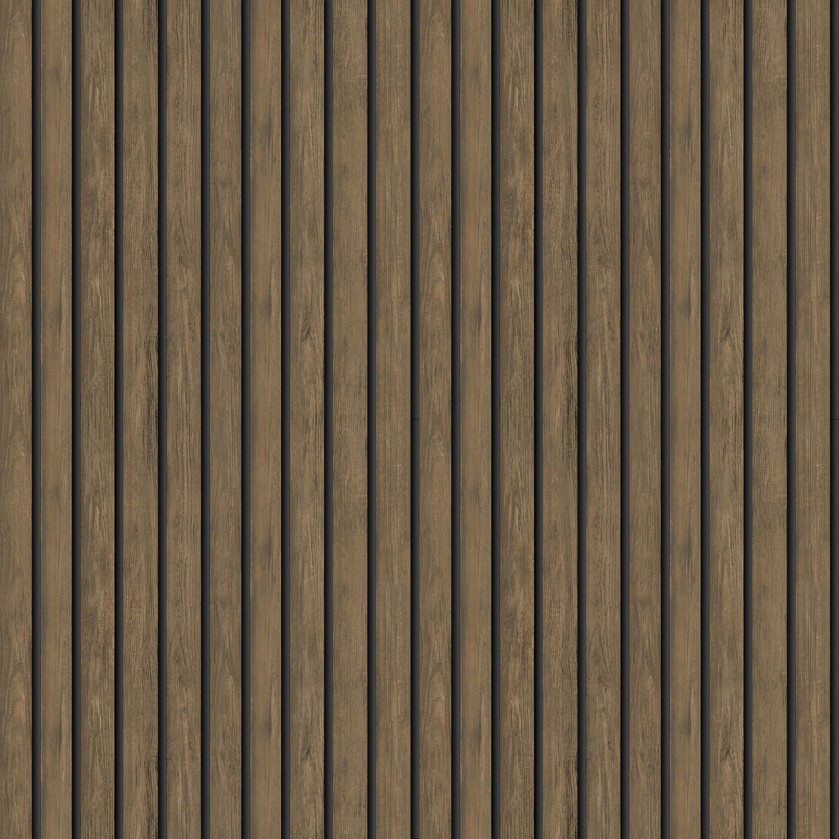 Holden Decor Wood Effect Slats Dark Oak Spongeable Flat Surface Wallpaper 13130
