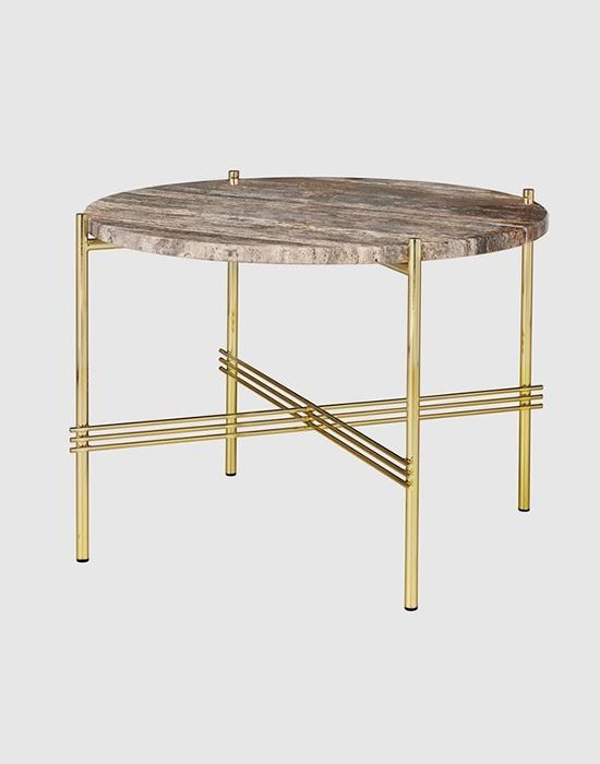 Ts Coffee Table Brass Frame 55 Travertinevibrant Grey